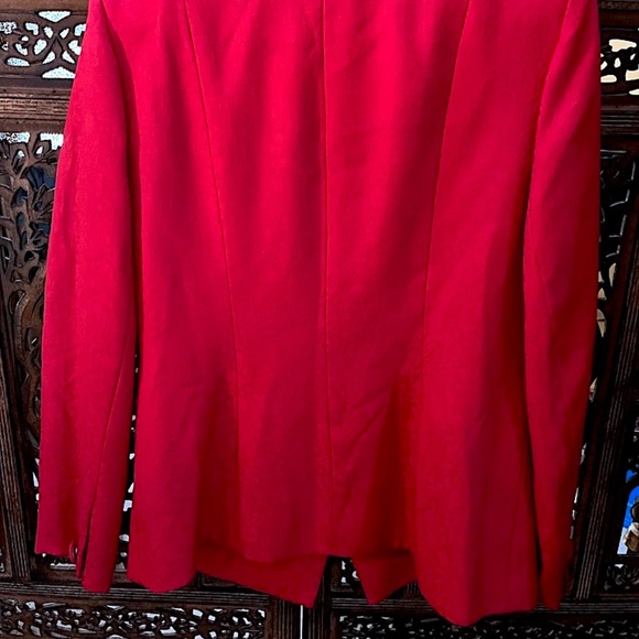 MAGALI COLLECTION RED WOOL PAISLEY SUIT JACKET SIZE 12 - Picture 5 of 7